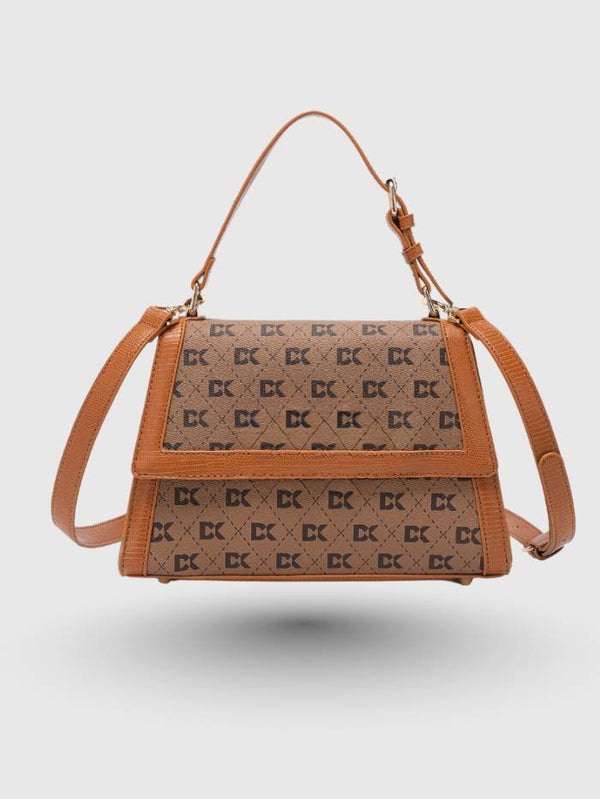 TAN Women  Printed Satchel Handbag