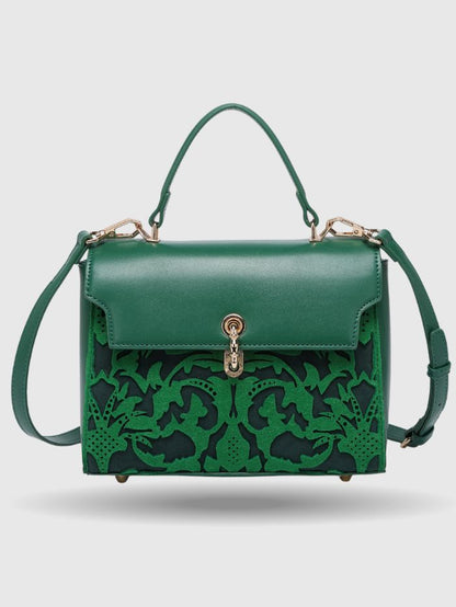 Women Elegant Dark green Satchel Handbag