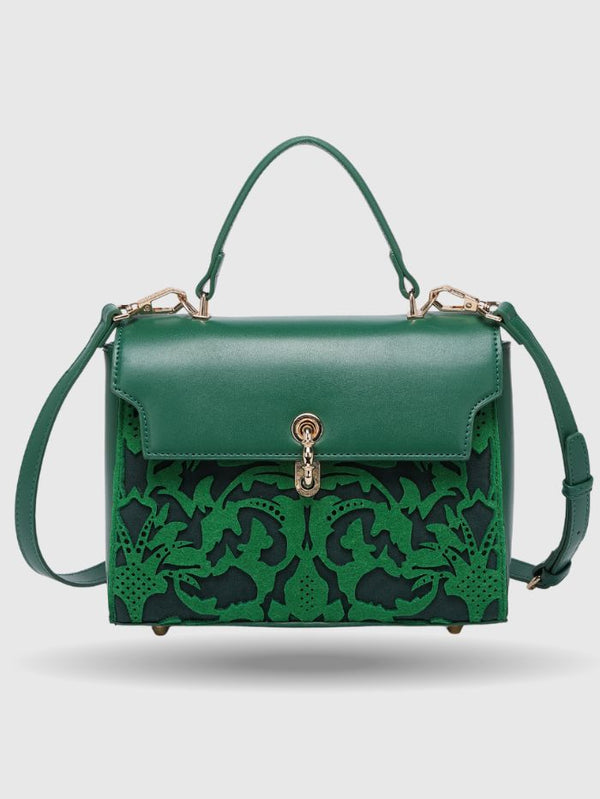 Women Elegant Dark green Satchel Handbag
