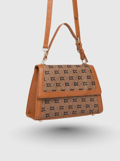 TAN Women  Printed Satchel Handbag
