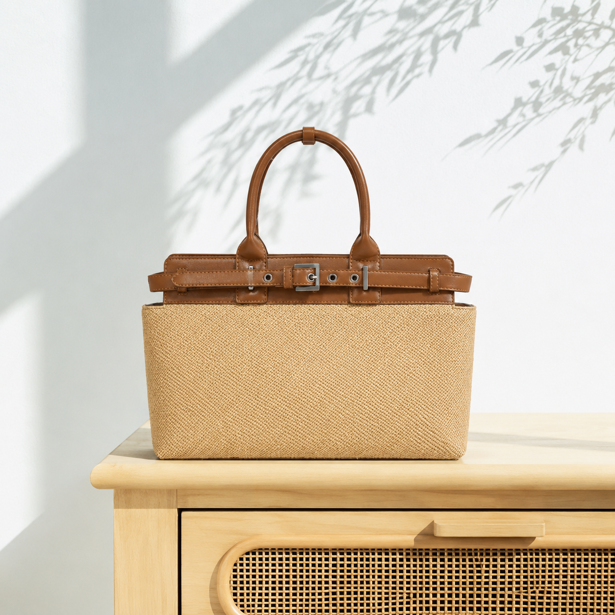 Structured Jute Tote Bag for Women