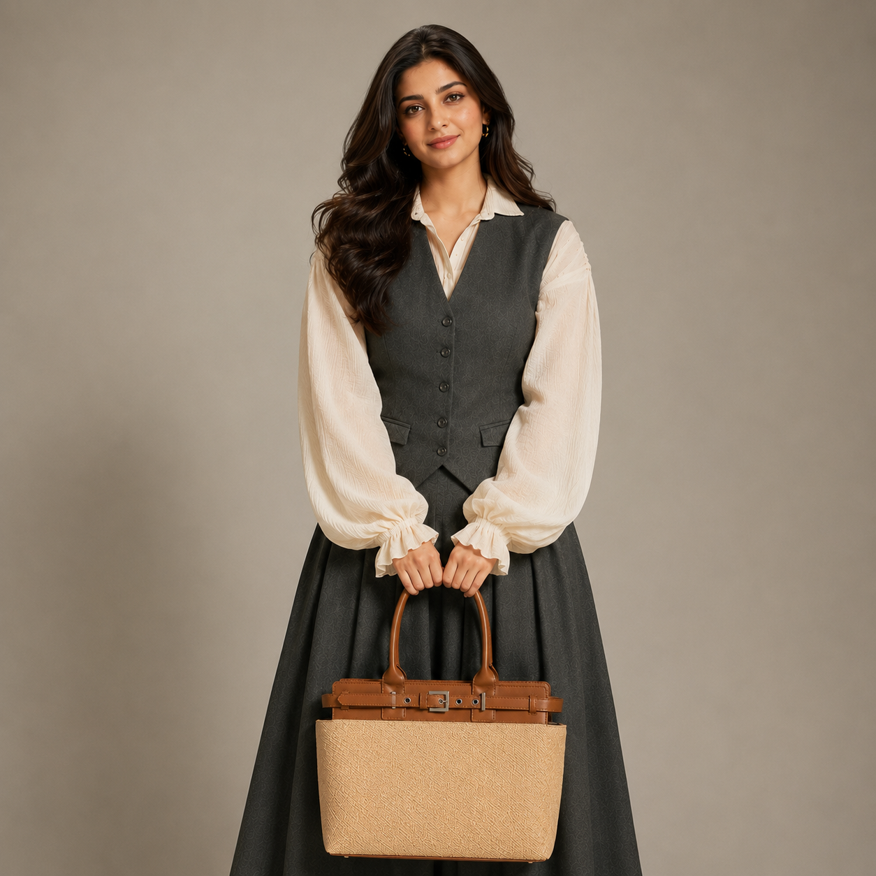 Structured Jute Tote Bag for Women