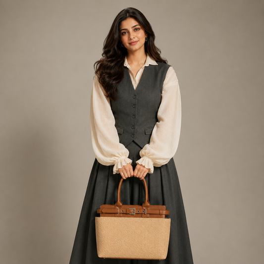 Structured Jute Tote Bag for Women