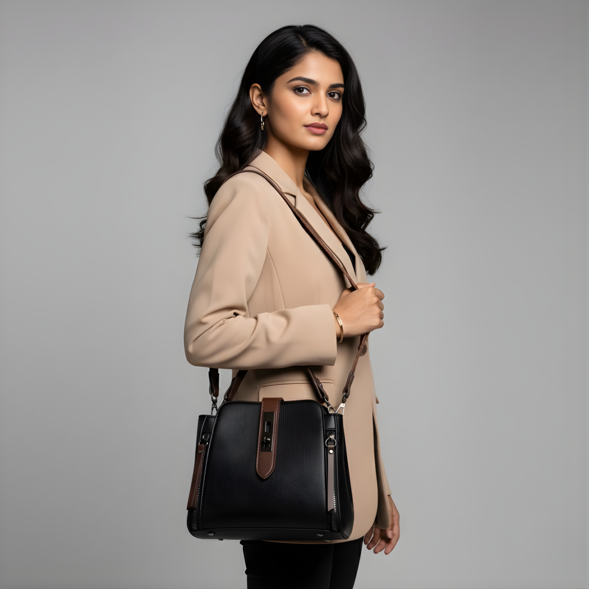 Classy Double Belt Sling Bag | Premium Wide-Strap Crossbody for Women